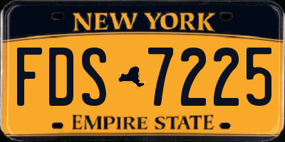 NY license plate FDS7225