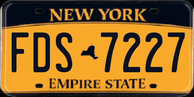 NY license plate FDS7227