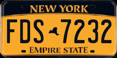 NY license plate FDS7232