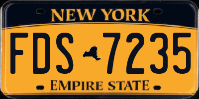 NY license plate FDS7235