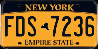 NY license plate FDS7236