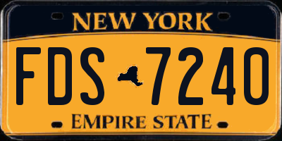 NY license plate FDS7240