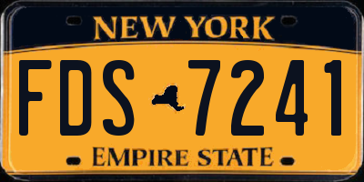 NY license plate FDS7241