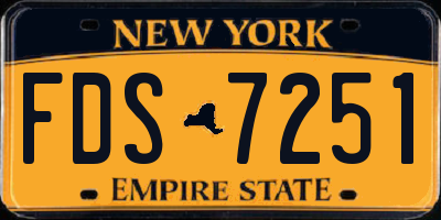NY license plate FDS7251
