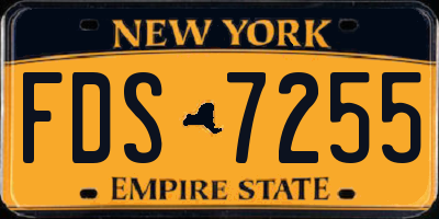 NY license plate FDS7255