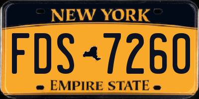 NY license plate FDS7260