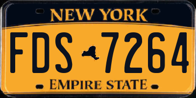 NY license plate FDS7264