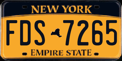 NY license plate FDS7265