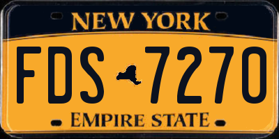 NY license plate FDS7270