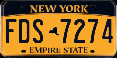 NY license plate FDS7274