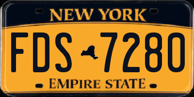 NY license plate FDS7280
