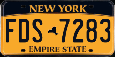 NY license plate FDS7283
