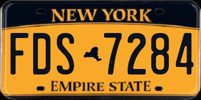 NY license plate FDS7284