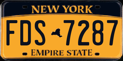 NY license plate FDS7287