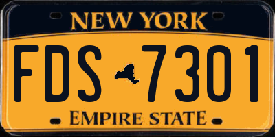 NY license plate FDS7301