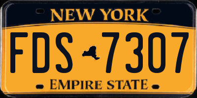 NY license plate FDS7307