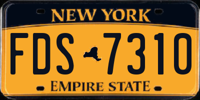 NY license plate FDS7310