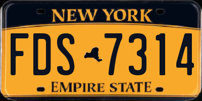 NY license plate FDS7314