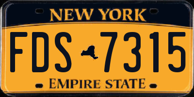NY license plate FDS7315