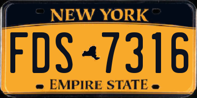 NY license plate FDS7316
