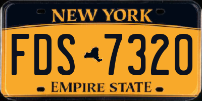 NY license plate FDS7320