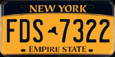 NY license plate FDS7322