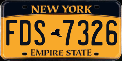 NY license plate FDS7326