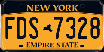 NY license plate FDS7328