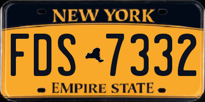 NY license plate FDS7332