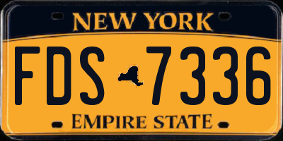 NY license plate FDS7336
