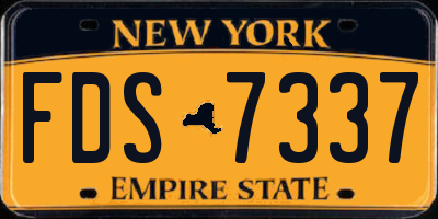 NY license plate FDS7337