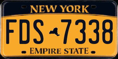 NY license plate FDS7338