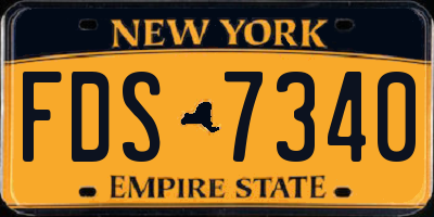 NY license plate FDS7340