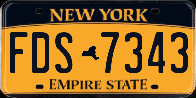 NY license plate FDS7343