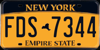 NY license plate FDS7344