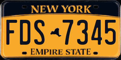 NY license plate FDS7345