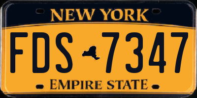 NY license plate FDS7347