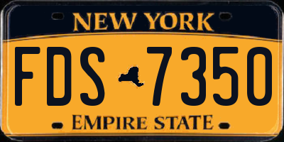 NY license plate FDS7350