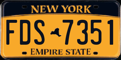 NY license plate FDS7351