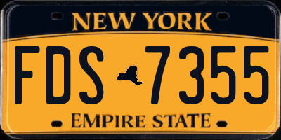 NY license plate FDS7355