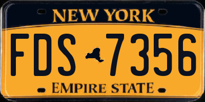 NY license plate FDS7356