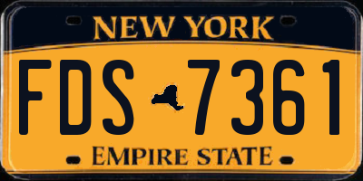 NY license plate FDS7361
