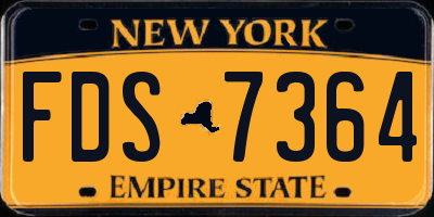 NY license plate FDS7364