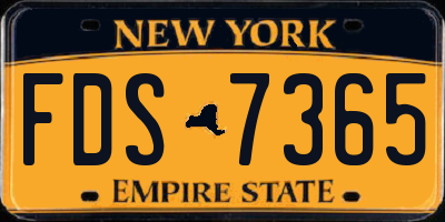 NY license plate FDS7365