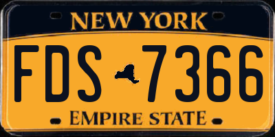 NY license plate FDS7366