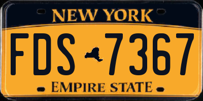 NY license plate FDS7367
