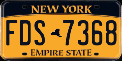 NY license plate FDS7368