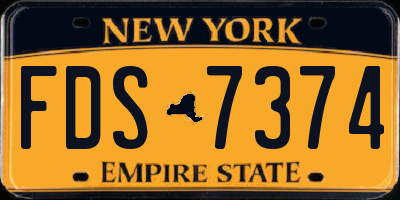 NY license plate FDS7374