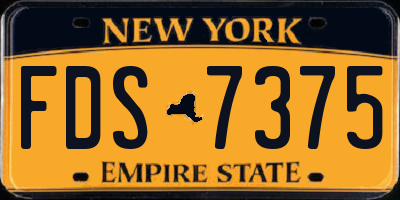 NY license plate FDS7375