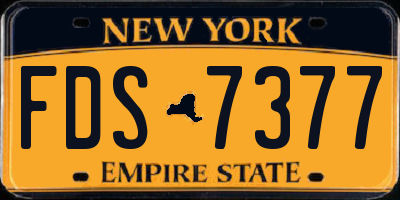 NY license plate FDS7377